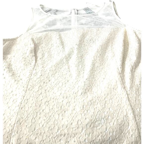 AMERICAN LIVING SLEEVELESS A-LINE MIDI DRESS, WOMENS-16-IVORY GOLDTONE LACE, NWT - Picture 2 of 12